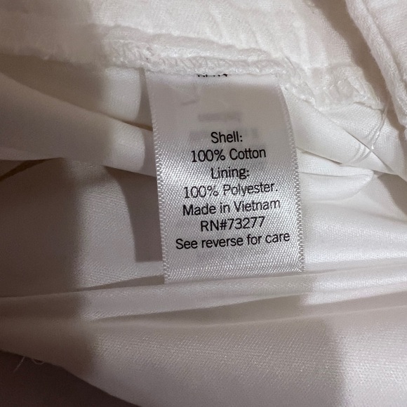 Nine West Chic Women's White 100% Cotton Lined Shorts Beach Preppy Vacation Lg - Picture 7 of 14